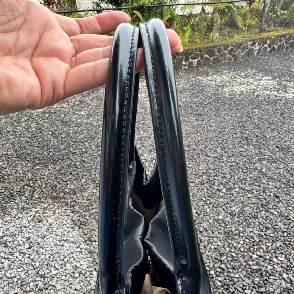 Tory Burch Black Patent Leather Trim Nylon Tote 14” L x 11” H x 5” D, 8.5” - Picture 10 of 14